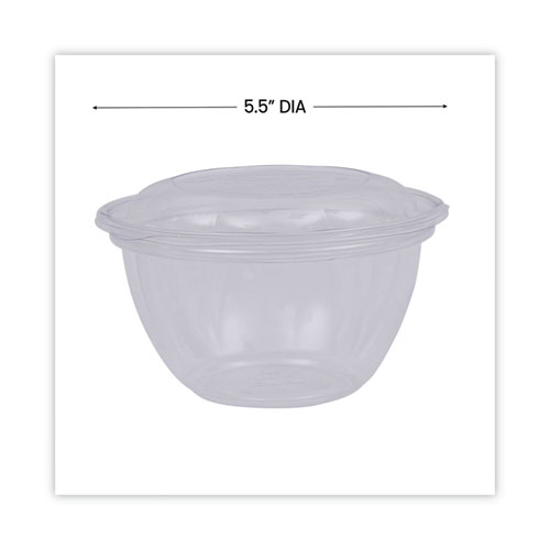 Renewable and Compostable Containers, 18 oz, 5.5" Diameter x 2.3" h, Clear, Plastic, 150/Carton