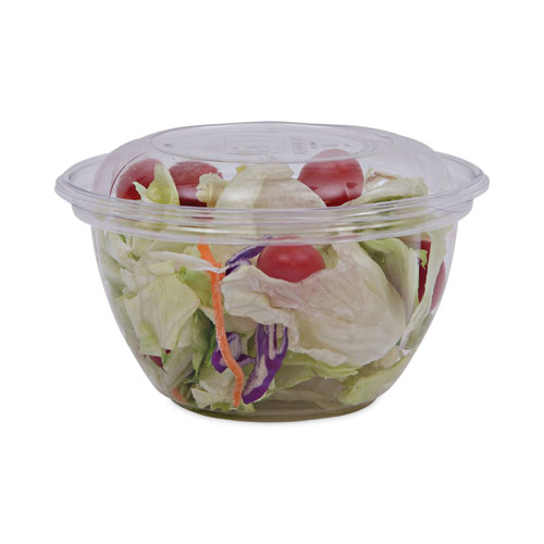 Renewable and Compostable Containers, 18 oz, 5.5" Diameter x 2.3"h, Clear, Plastic, 150/Carton