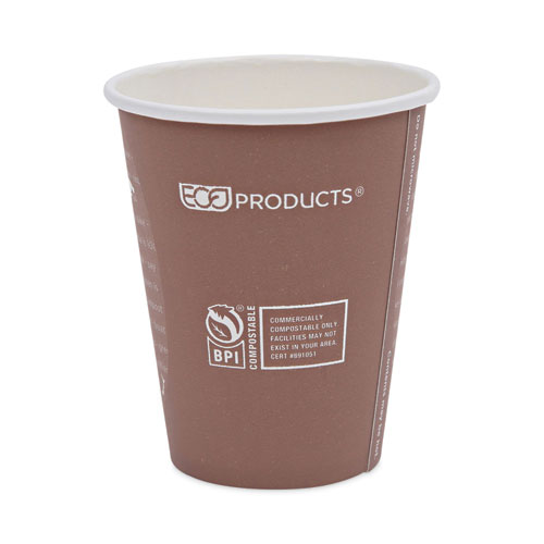 Image of Eco-Products® World Art Renewable And Compostable Hot Cups, 8 Oz, Plum, 50/Pack