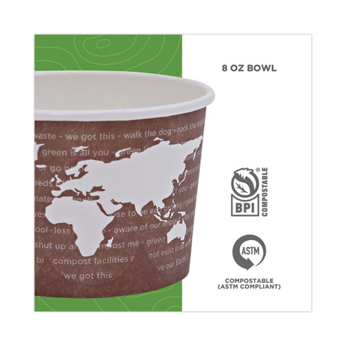 Image of Eco-Products® World Art Renewable And Compostable Food Container, 8 Oz, 3.04 Diameter X 2.3 H, Brown, Paper, 50/Pack, 20 Packs/Carton