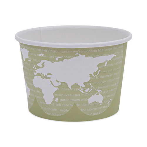 World Art Renewable and Compostable Food Container, 16 oz, 4.05 Diameter x 3 h, Seafoam, Paper, 25/Pack, 20 Packs/Carton