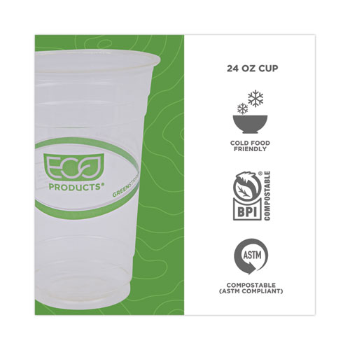 Image of Eco-Products® Greenstripe Renewable And Compostable Pla Cold Cups, 24 Oz, 50/Pack, 20 Packs/Carton