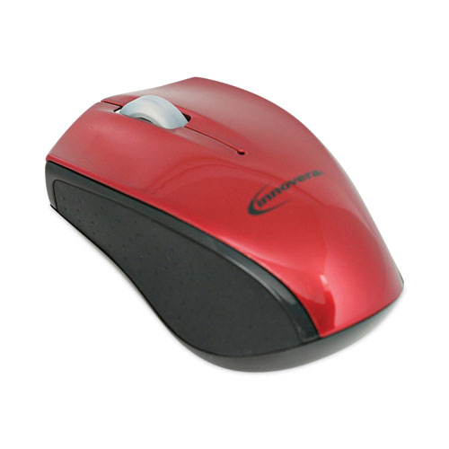 Innovera® Mini Wireless Optical Mouse, 2.4 Ghz Frequency/30 Ft Wireless Range, Left/Right Hand Use, Red/Black