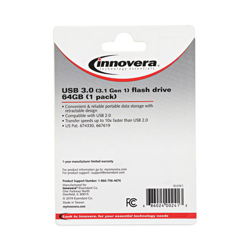 Image of Innovera® Usb 3.0 Flash Drive, 64 Gb