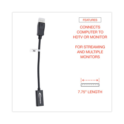 Image of Innovera® Displayport-Hdmi Adapter, 0.65 Ft, Black