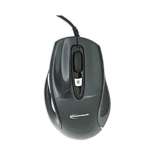 Image of Innovera® Full-Size Wired Optical Mouse, Usb 2.0, Right Hand Use, Black