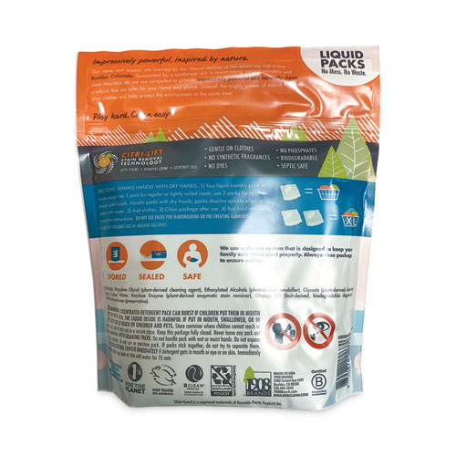 Image of Boulder Clean Laundry Detergent Packs, Valencia Orange, 34/Pouch, 6 Pouches/Carton