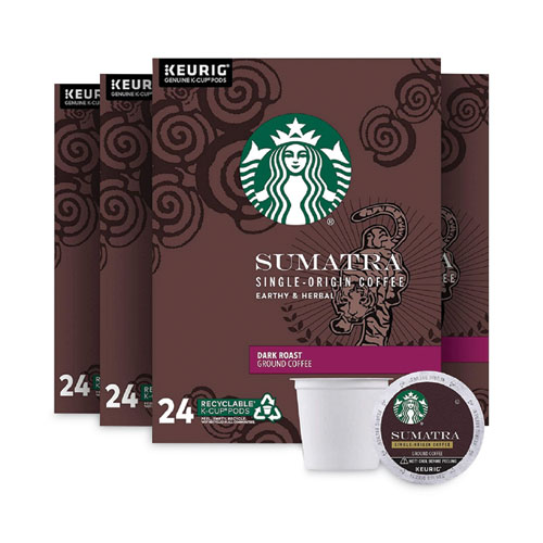 Sumatra Coffee K-Cups, Sumatran, K-Cup, 96/Box