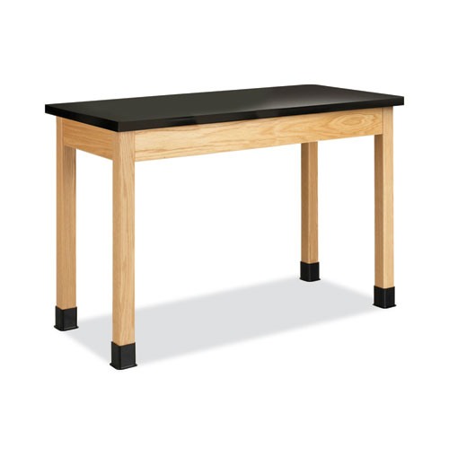 Classroom Science Table, 54w x 24d x 30h, Black ChemGuard High Pressure Laminate (HPL) Top, Maple Base