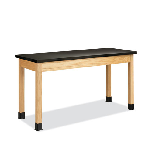 Classroom Science Table, 60w x 24d x 36h, Black Epoxy Resin Top, Maple Base