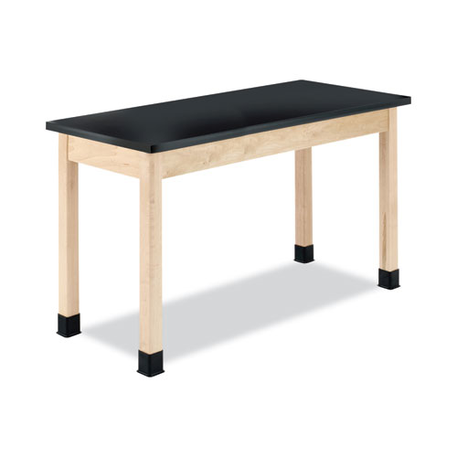 Classroom Science Table, 54w x 24d x 36h, Black Epoxy Resin Top, Maple Base