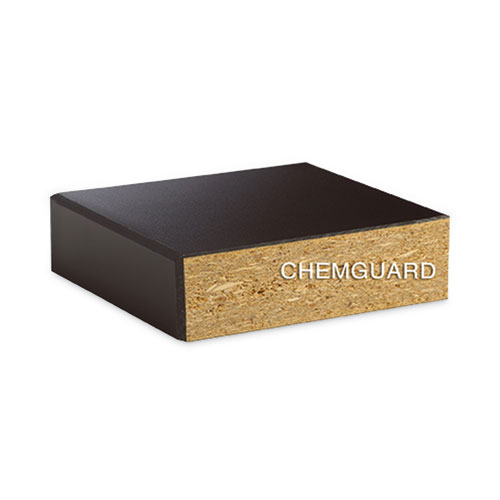 Classroom Science Table, 48w x 24d x 36h, Black ChemGuard High Pressure Laminate (HPL) Top, Oak Base