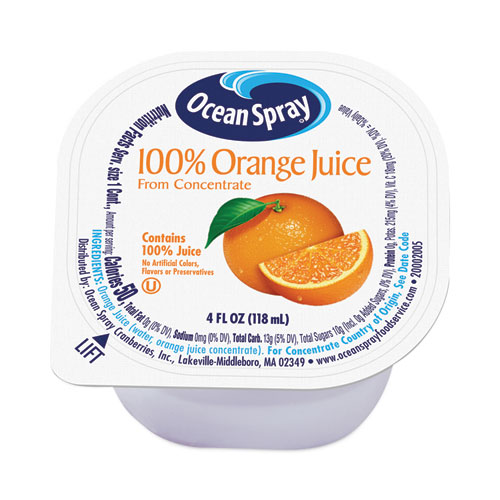 Ocean Spray® 100% Juice, Orange, 4 Oz Cup, 48/Box, Ships In 1-3 Business Days