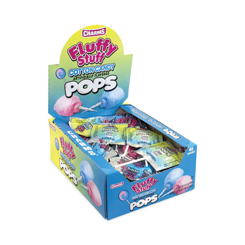 Charms Fluffy Stuff Cotton Candy Pops - 48 count