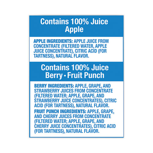 100% Juice Pouches Variety Pack, 6 oz, 40 Pouches/Carton, Ships in 1-3 Business Days