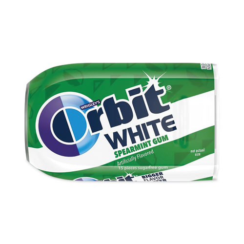 White Sugar-Free Gum, Spearmint, 15 Pieces/Pack, 9 Packs/Carton, Ships in 1-3 Business Days