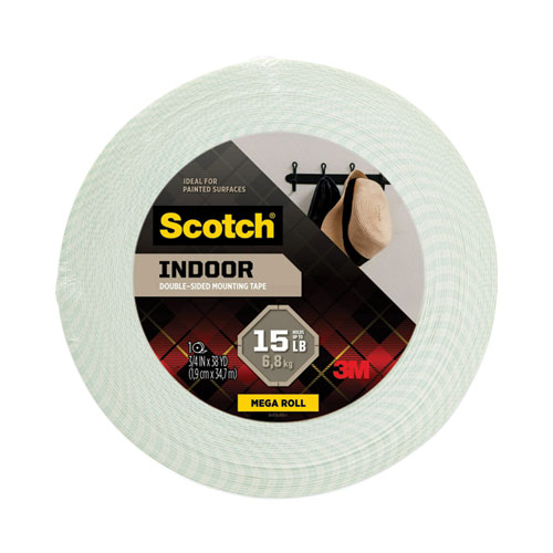 Image of Scotch® Permanent High-Density Foam Mounting Tape, Holds Up To 2 Lbs, 0.75" X 38 Yds, White