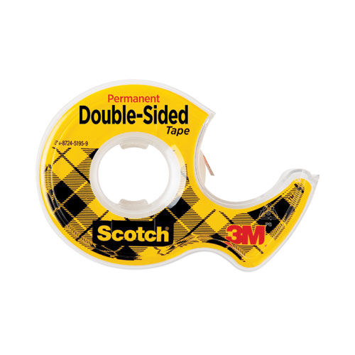 Image of Scotch® Double-Sided Permanent Tape In Handheld Dispenser, 1" Core, 0.5" X 20.83 Ft, Clear