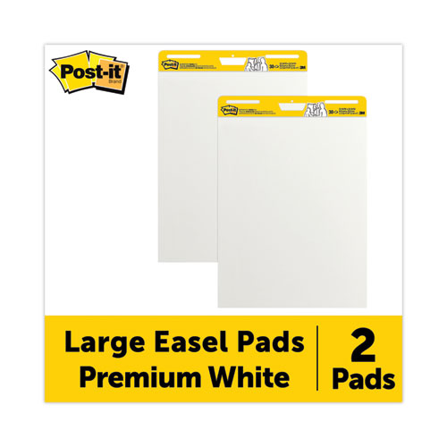 Vertical-Orientation Self-Stick Easel Pads, Unruled, 25 x 30, White, 30 Sheets, 2/Carton