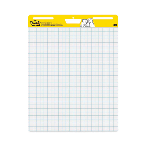Post-it® Easel Pads Super Sticky Vertical-Orientation Self-Stick Easel Pad Value Pack, Quadrille Rule (1 sq/in), 25 x 30, White, 30 Sheets, 4/Carton