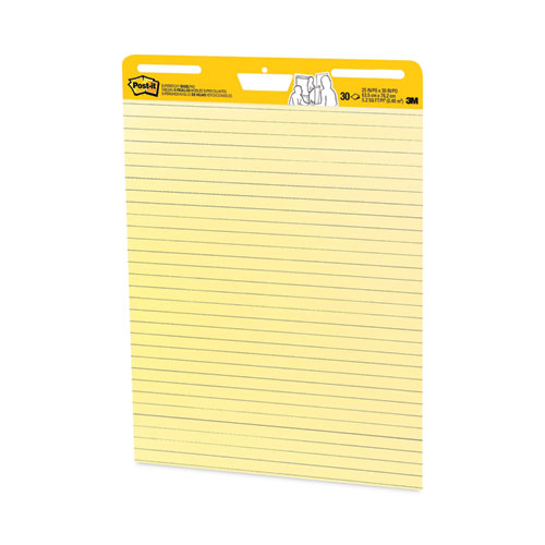 Image of Post-It® Easel Pads Super Sticky Vertical-Orientation Self-Stick Easel Pads, Presentation Format (1.5" Rule), 25 X 30, Yellow, 30 Sheets, 2/Carton