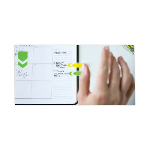 Image of Post-It® Flags Marking Page Flags In Dispensers, Green, 50 Flags/Dispenser, 12 Dispensers/Pack