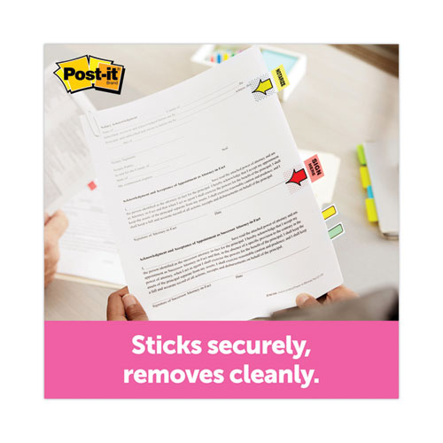 Image of Post-It® Flags Page Flags In Dispenser, "Sign Here", Yellow, 200 Flags/Dispenser