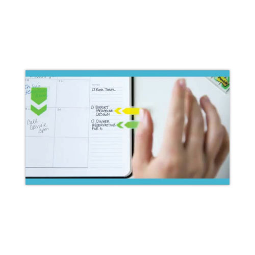 Image of Post-It® Flags Arrow Message 1" Page Flags, "Initial Here", Blue, 50 Flags Dispensers/2 Dispensers/Pack