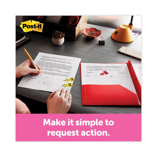 Image of Post-It® Flags Arrow Message 1" Page Flags, "Sign Here", Yellow, 50 Flags/Dispenser, 2 Dispensers/Pack