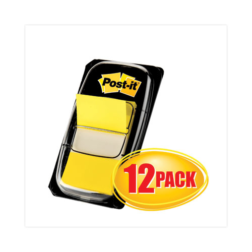 Image of Post-It® Flags Marking Page Flags In Dispensers, Yellow, 50 Flags/Dispenser, 12 Dispensers/Box