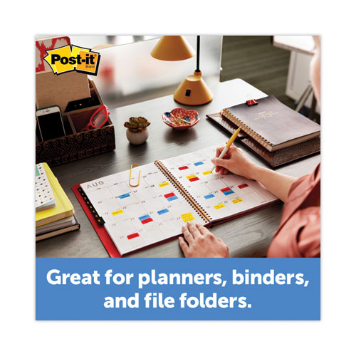 Image of Post-It® Tabs 1" Plain Solid Color Tabs, 1/5-Cut, Assorted Colors, 1" Wide, 100/Pack
