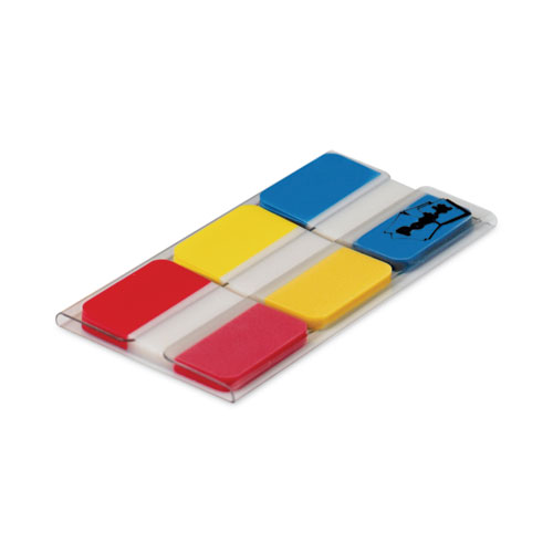 Image of Post-It® Tabs 1" Plain Solid Color Tabs, 1/5-Cut, Assorted Primary Colors, 1" Wide, 66/Pack