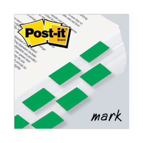 Image of Post-It® Flags Marking Page Flags In Dispensers, Green, 50 Flags/Dispenser, 12 Dispensers/Pack