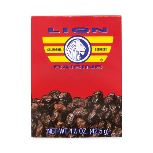 Lion California Seedless Raisins, 1.5 Oz Box, 6/Pack, Ships In 1-3 Business Days