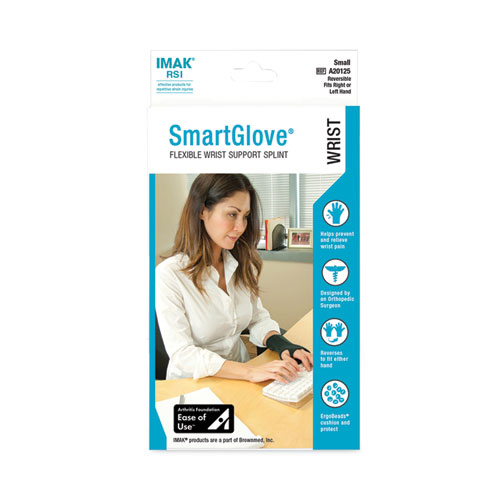 Image of Imak® Rsi Smartglove Wrist Wrap, Small, Fits Hands Up To 3.25" Wide, Black