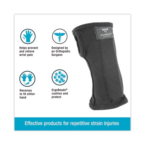 Image of Imak® Rsi Smartglove Wrist Wrap, Small, Fits Hands Up To 3.25" Wide, Black