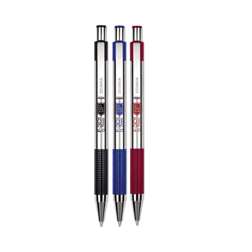 Image of Zebra® F-301 Ballpoint Pen, Retractable, Fine 0.7 Mm, Assorted Ink And Barrel Colors, 9/Pack