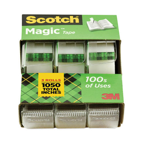 Image of Scotch® Magic Tape In Handheld Dispenser, 1" Core, 0.75" X 25 Ft, Clear, 3/Pack