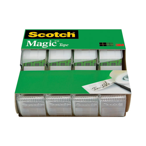 Image of Magic Tape in Handheld Dispenser, 1" Core, 0.75" x 25 ft, Clear, 4/Pack
