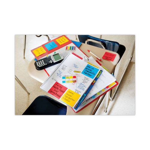 Image of Post-It® Notes Super Sticky Pads In Playful Primary Collection Colors, 3" X 3", 90 Sheets/Pad, 5 Pads/Pack