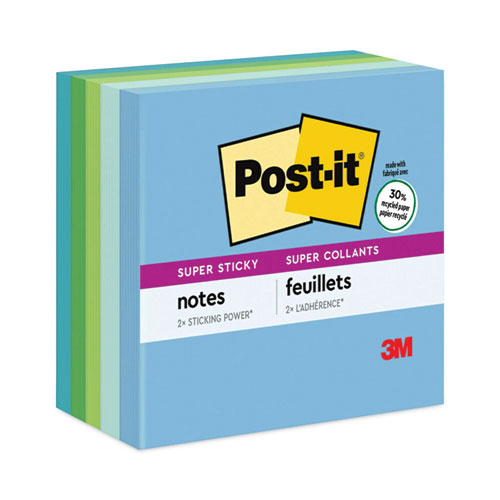 Image of Recycled Notes in Oasis Collection Colors, 3" x 3", 90 Sheets/Pad, 5 Pads/Pack