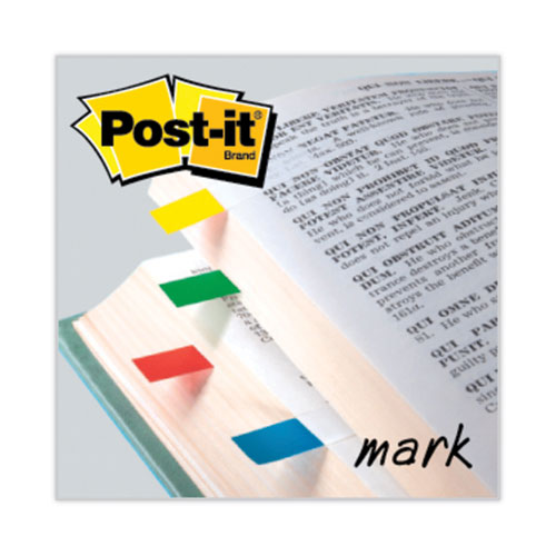 Image of Post-It® Flags Small Page Flags In Dispensers, 0.5 X 1.75, Assorted Primary, 35/Color, 4 Dispensers/Pack