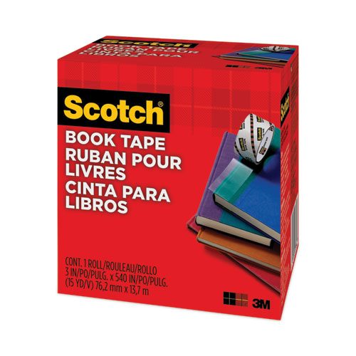 Image of Scotch® Book Tape, 3" Core, 3" X 15 Yds, Clear
