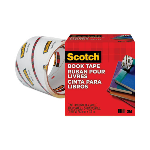 Image of Scotch® Book Tape, 3" Core, 3" X 15 Yds, Clear
