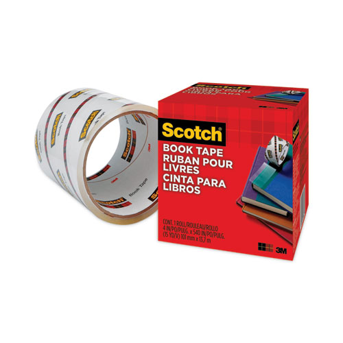 Book Tape, 3 Core, 4 x 15 yds, Clear