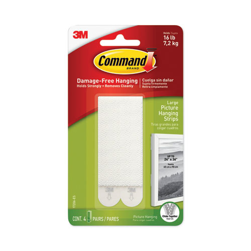3M Command 17206-OFES Large Picture Hanging Strips, White - 3 Pairs Each, 3  Pack