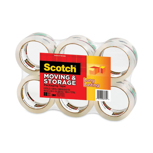 Image of Scotch® Storage Tape, 3" Core, 1.88" X 54.6 Yds, Clear, 6/Pack