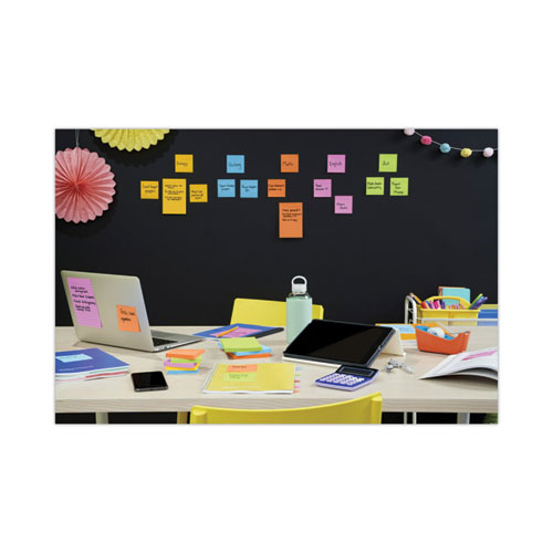 Image of Post-It® Notes Super Sticky Pads In Energy Boost Collection Colors, 3" X 3", 90 Sheets/Pad, 12 Pads/Pack