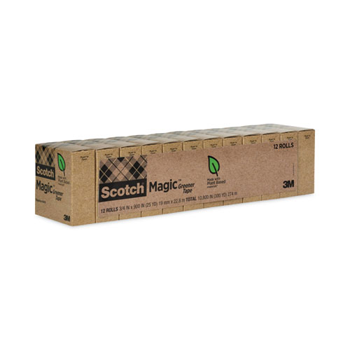 Image of Scotch® Magic Greener Tape, 1" Core, 0.75" X 75 Ft, Clear, 12/Pack