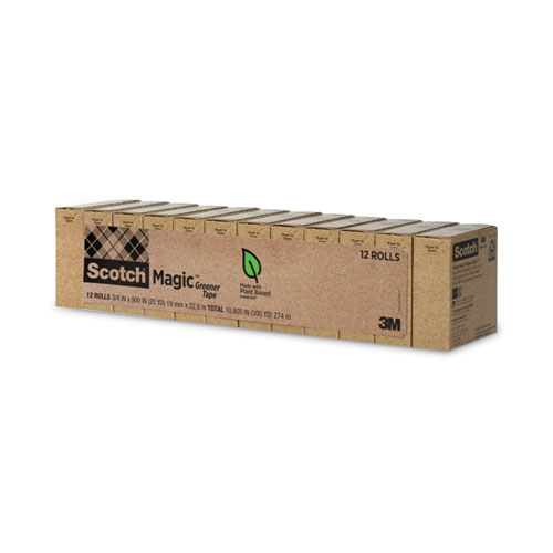 Image of Magic Greener Tape, 1" Core, 0.75" x 75 ft, Clear, 12/Pack